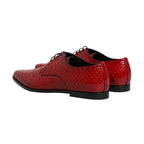 Dolce & Gabbana Red Exotic Leather Lace Up Dress Derby Shoes