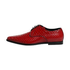 Dolce & Gabbana Red Exotic Leather Lace Up Dress Derby Shoes