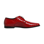 Dolce & Gabbana Red Exotic Leather Lace Up Dress Derby Shoes