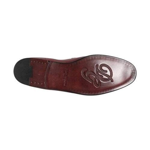 Dolce & Gabbana Burgundy Calfskin Leather Formal Slip On Shoes