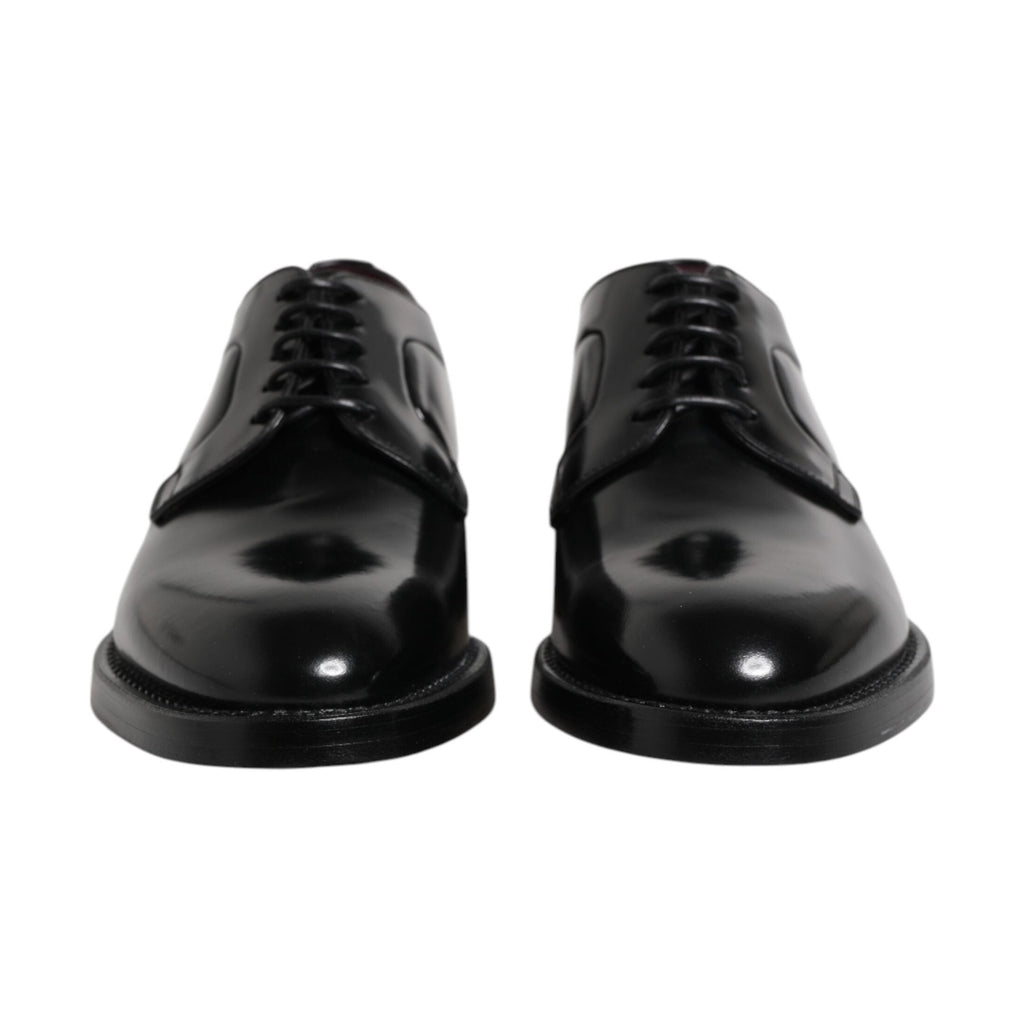 Black Calf Leather Lace Up Dress Derby Shoes