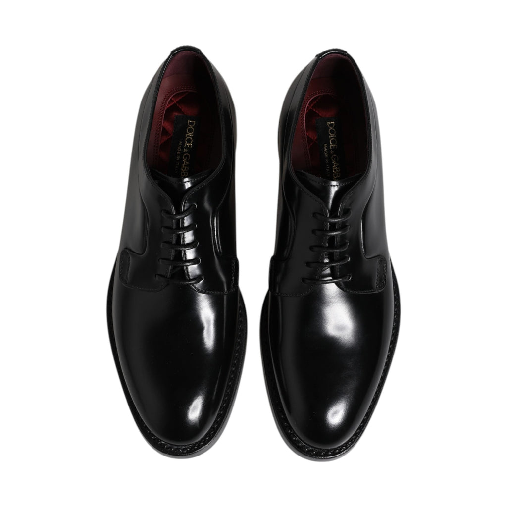 Black Calf Leather Lace Up Dress Derby Shoes
