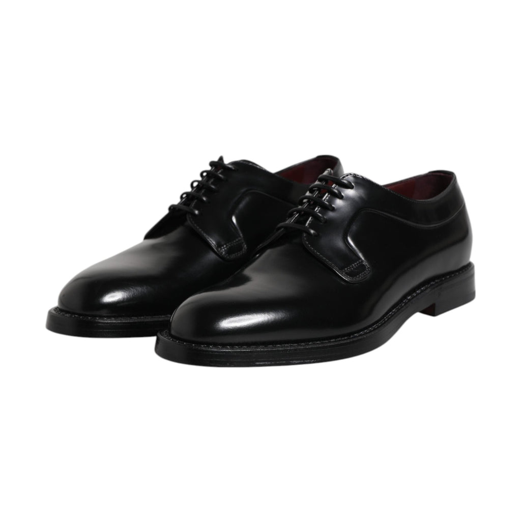 Black Calf Leather Lace Up Dress Derby Shoes