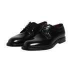 Black Calf Leather Lace Up Dress Derby Shoes