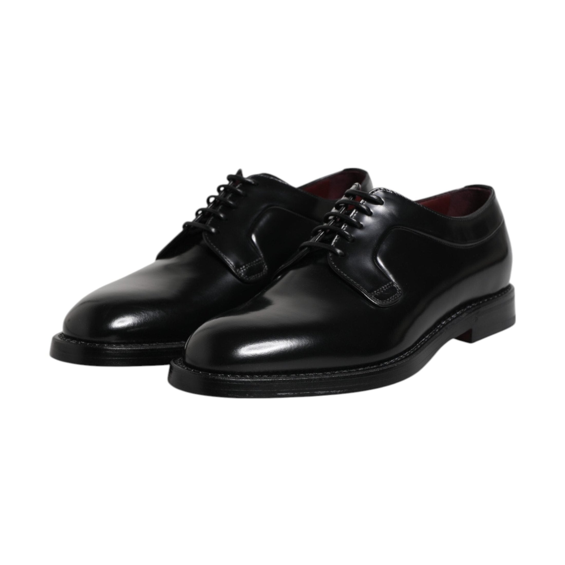 Black Calf Leather Lace Up Dress Derby Shoes