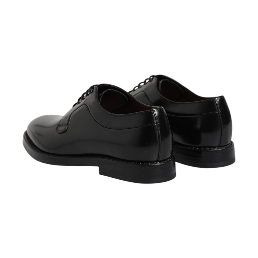 Black Calf Leather Lace Up Dress Derby Shoes