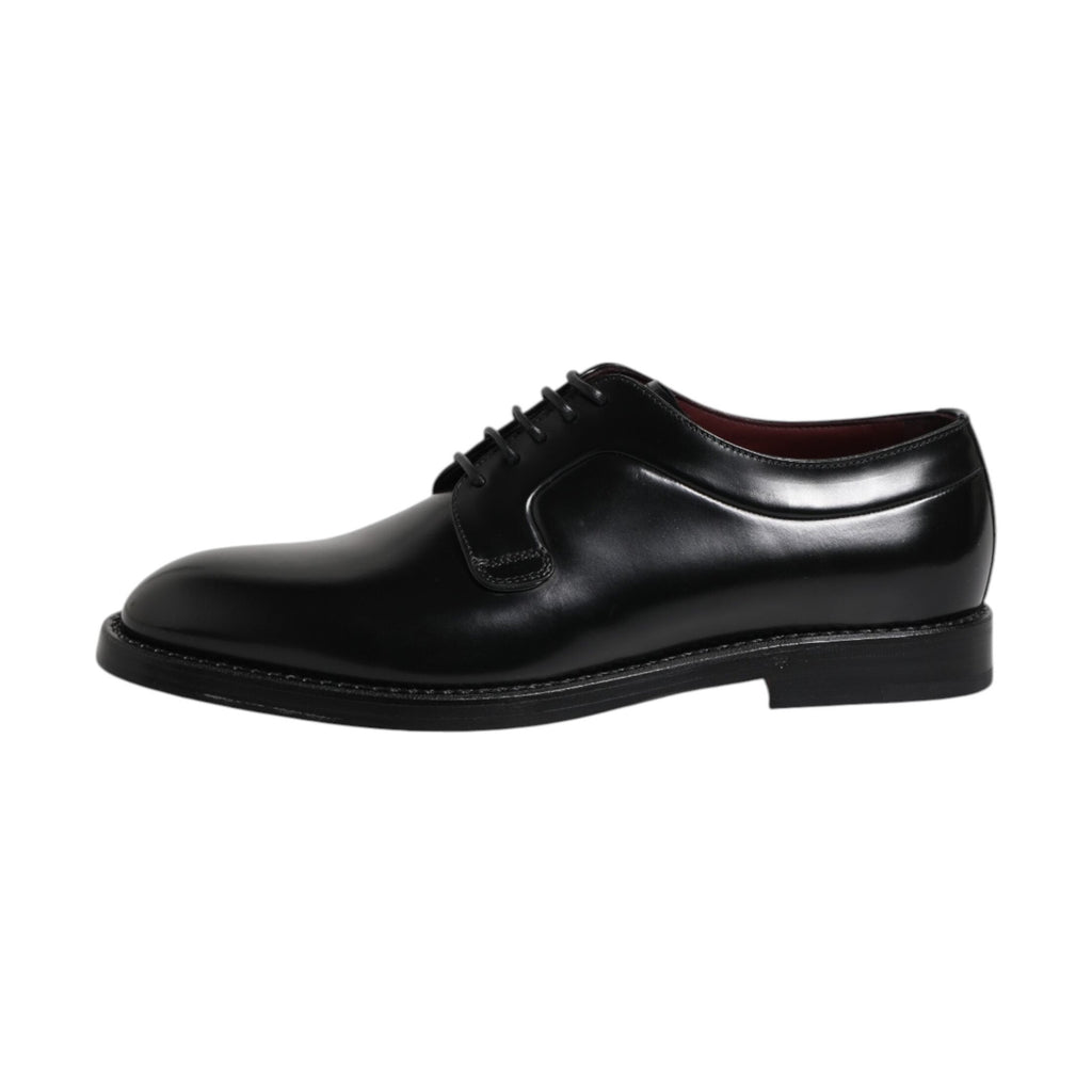 Black Calf Leather Lace Up Dress Derby Shoes