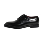 Black Calf Leather Lace Up Dress Derby Shoes
