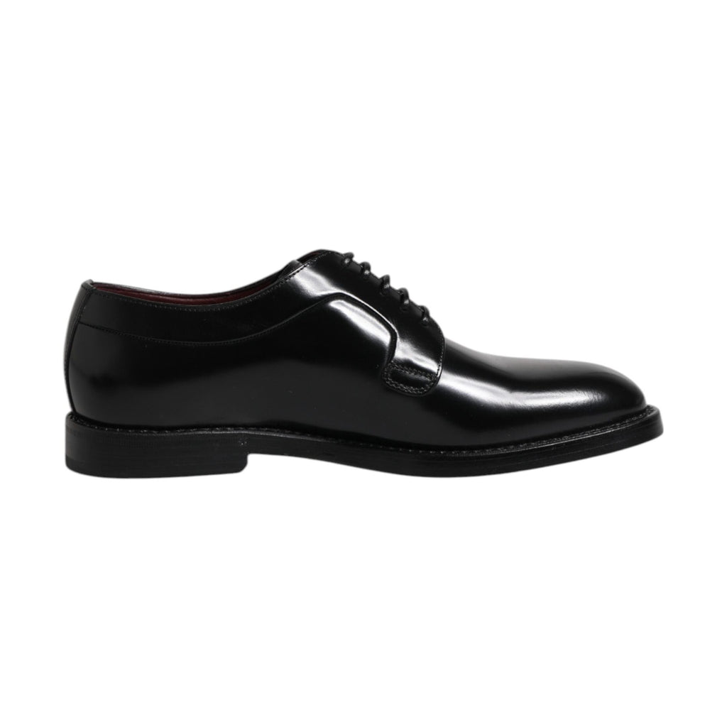Black Calf Leather Lace Up Dress Derby Shoes