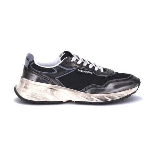 Dsquared² Black Calf Leather Bos Taurus Athletic Sneakers