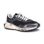 Dsquared² Black Calf Leather Bos Taurus Athletic Sneakers