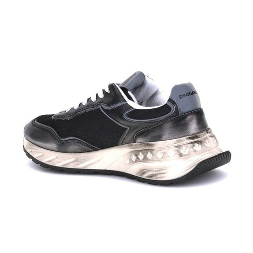 Dsquared² Black Calf Leather Bos Taurus Athletic Sneakers