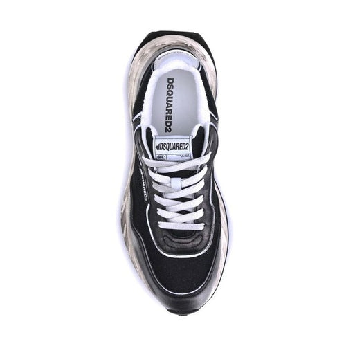 Dsquared² Black Calf Leather Bos Taurus Athletic Sneakers
