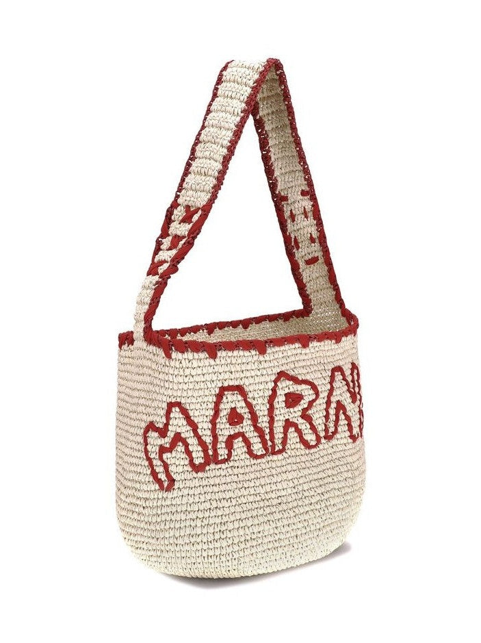 Marni Beige Raffia Shoulder Bag