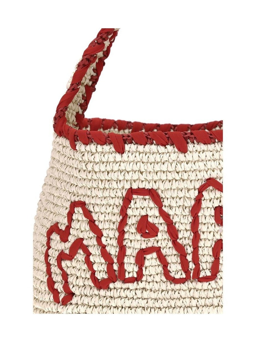 Marni Beige Raffia Shoulder Bag