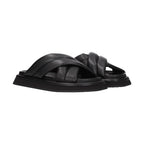 Dolce & Gabbana Black Leather Slippers