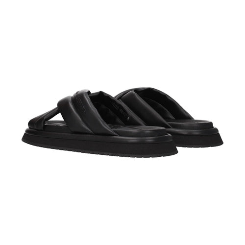 Dolce & Gabbana Black Leather Slippers