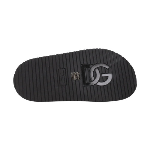 Dolce & Gabbana Black Leather Slippers