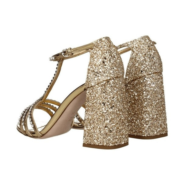 Miu Miu Gold Plastic Platform Sandals