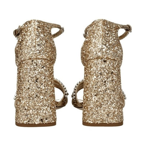 Miu Miu Gold Plastic Platform Sandals