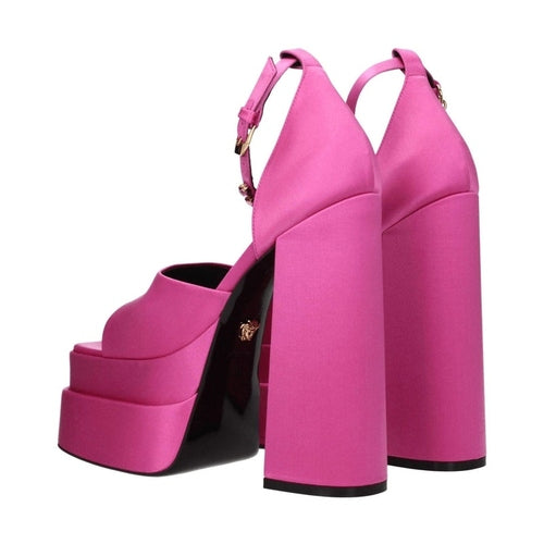 Versace Pink Satin Platform Sandals