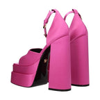 Versace Pink Satin Platform Sandals