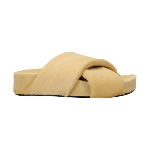 Jil Sander Beige Horsehair Slippers