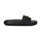 Versace Black Leather Slippers