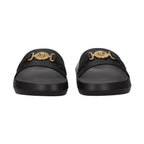 Versace Black Leather Slippers