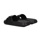 Versace Black Leather Slippers