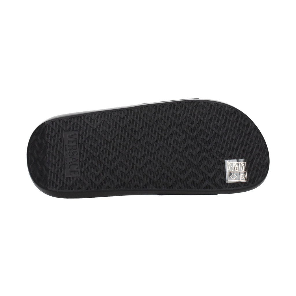 Versace Black Leather Slippers