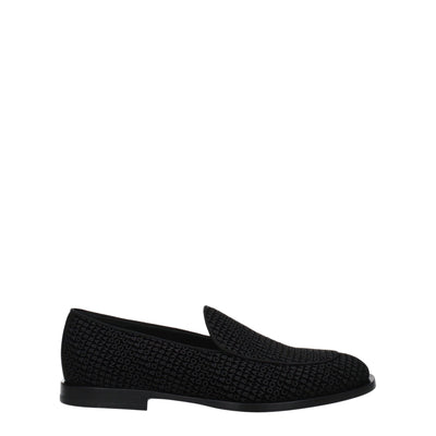 Dolce & Gabbana Black Velvet Slip-On Loafers