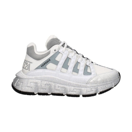 Versace White Fabric Athletic Sneakers
