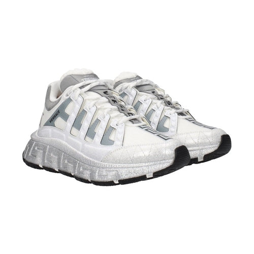 Versace White Fabric Athletic Sneakers