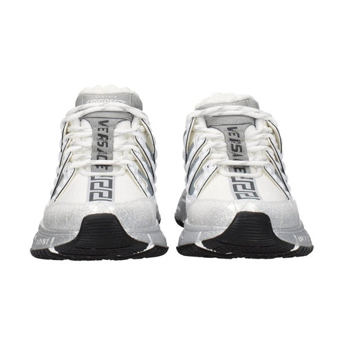 Versace White Fabric Athletic Sneakers