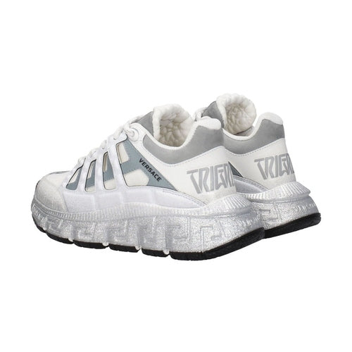 Versace White Fabric Athletic Sneakers