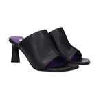 Stella McCartney Black Leather Stiletto Heel Sandals