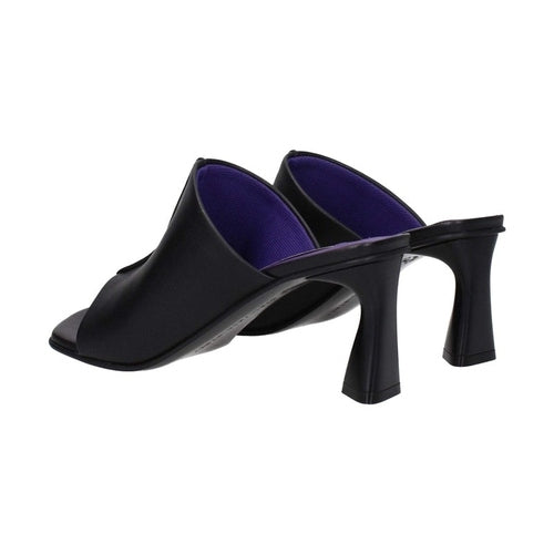Stella McCartney Black Leather Stiletto Heel Sandals
