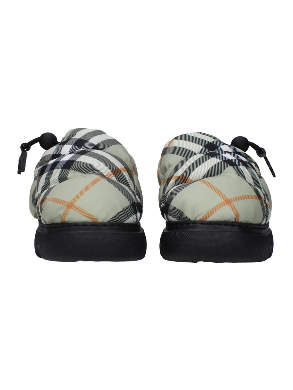 Burberry Green Fabric Slip-On Loafers