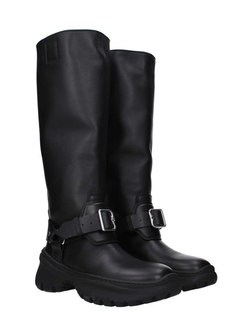 Burberry Black Leather Boots