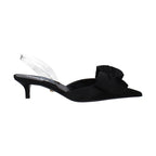 Versace Black Satin Flat Sandals
