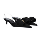 Versace Black Satin Flat Sandals