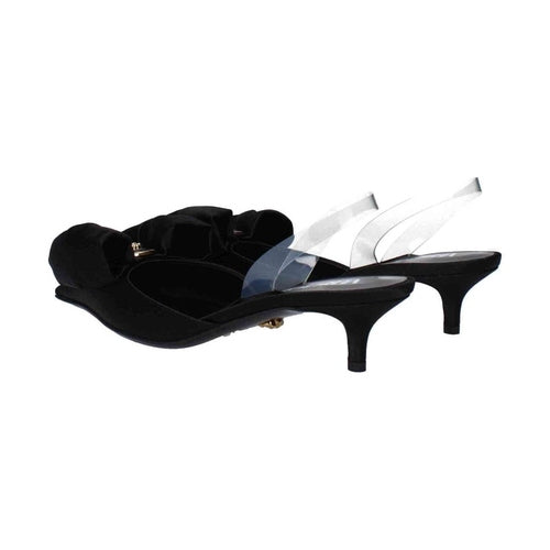 Versace Black Satin Flat Sandals