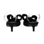 Versace Black Satin Flat Sandals