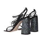 Miu Miu Black Leather Platform Sandals