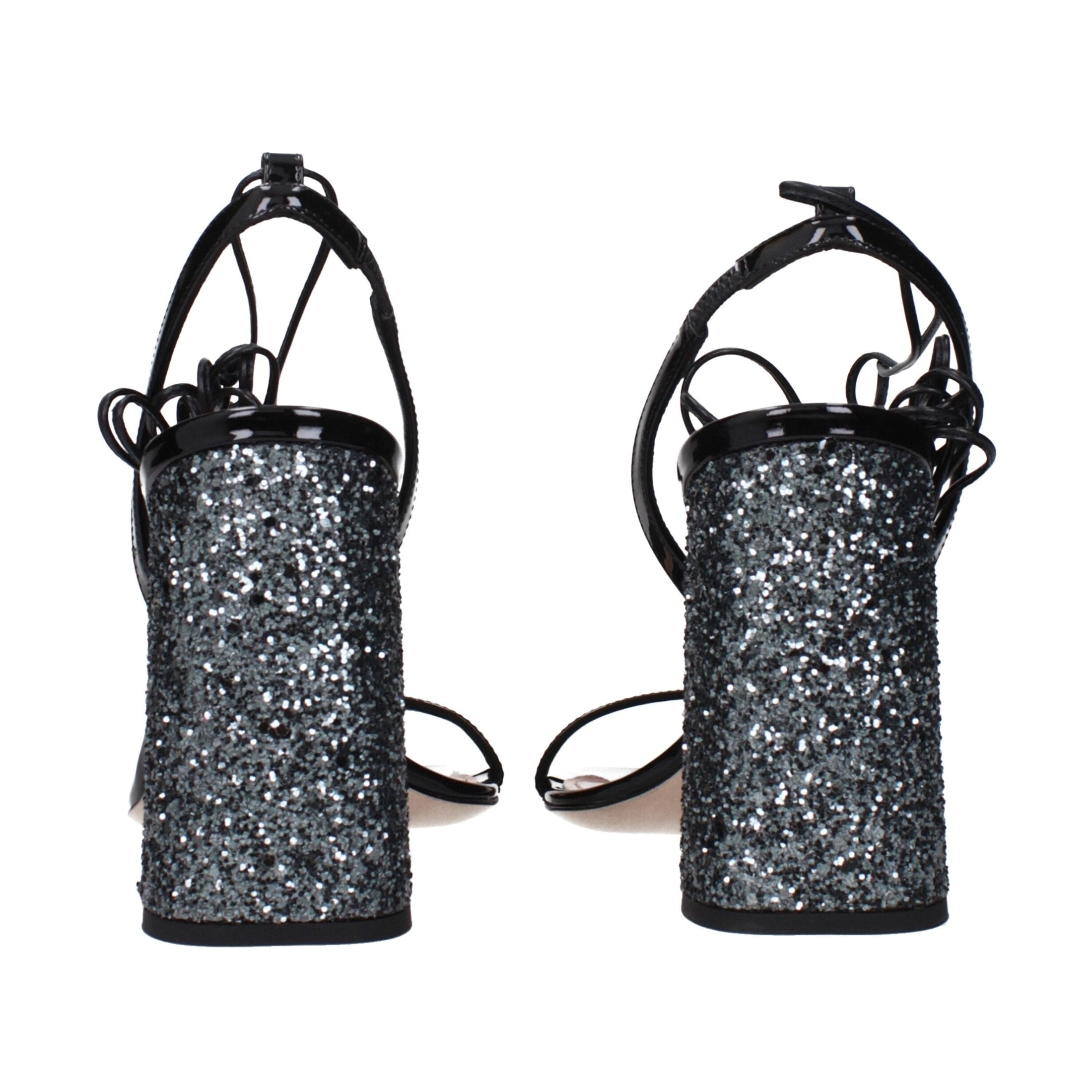 Miu Miu Black Leather Platform Sandals