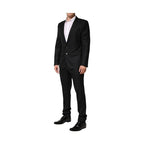 Dolce & Gabbana Black Jacquard Single Breasted 2 Piece Suit