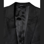 Dolce & Gabbana Black Jacquard Single Breasted 2 Piece Suit