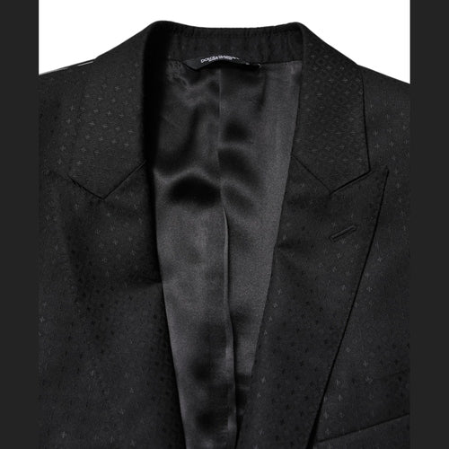 Dolce & Gabbana Black Jacquard Single Breasted 2 Piece Suit