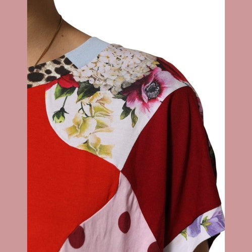 Dolce & Gabbana Multicolor Patchwork Cotton Silk Blouse Top